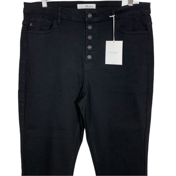 KanCan East Hartford High Rise Button Fly Skinny Jeans Black Size 2XL NWT - Picture 4 of 10